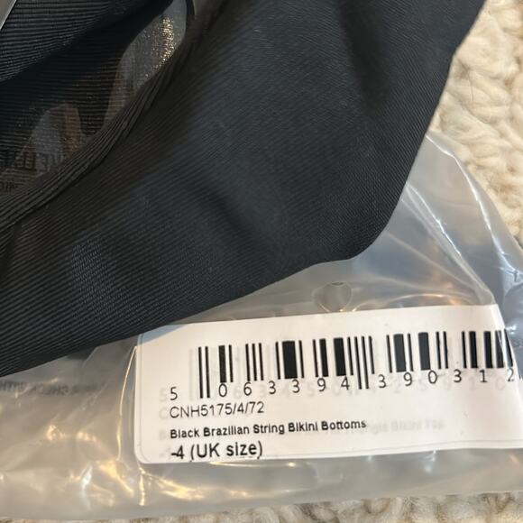 PrettyLittleThing Brazilian String Bikini Bottoms Black Size 0 US NWT - Picture 3 of 5